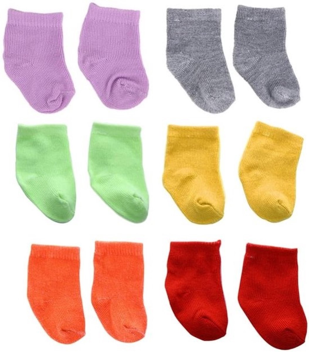 Decoratieve poppensokken - 6 paar kleine sokken - Voor speelgoed, huisdecoratie en verjaardagscadeaus