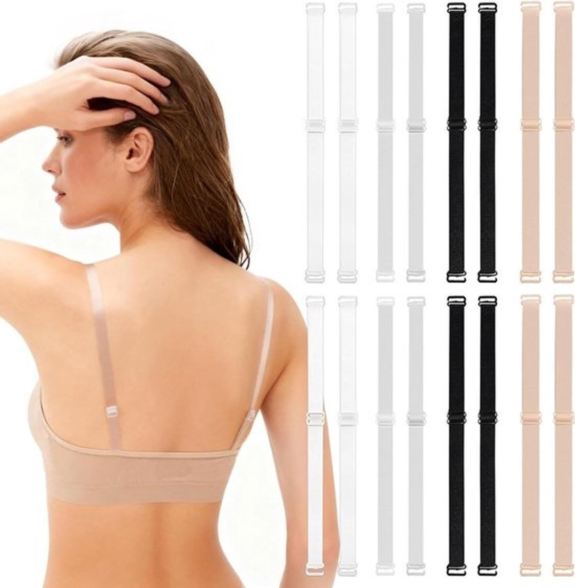 Verstelbare en Antislip BH-Haakjes - Elastische Vervangende BH-Riemen voor Dames in Diverse Kleuren voor Dagelijks Gebruik en Feestjes