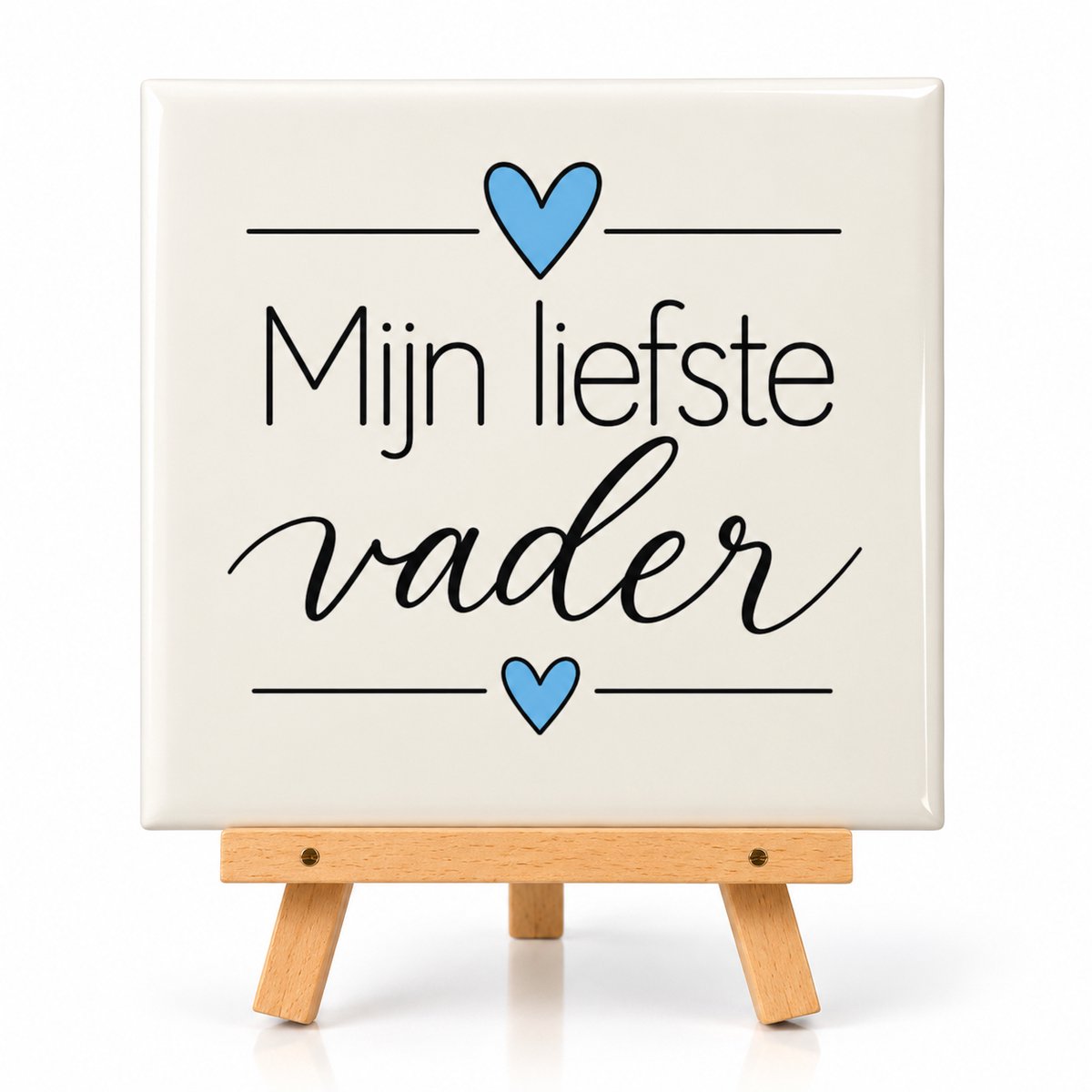 Mijn Liefste Vader Tegeltje 10x10 cm – Inclusief Houten Ezel – Decoratief Cadeau voor Papa – Vaderdag, Verjaardag of Bedankje