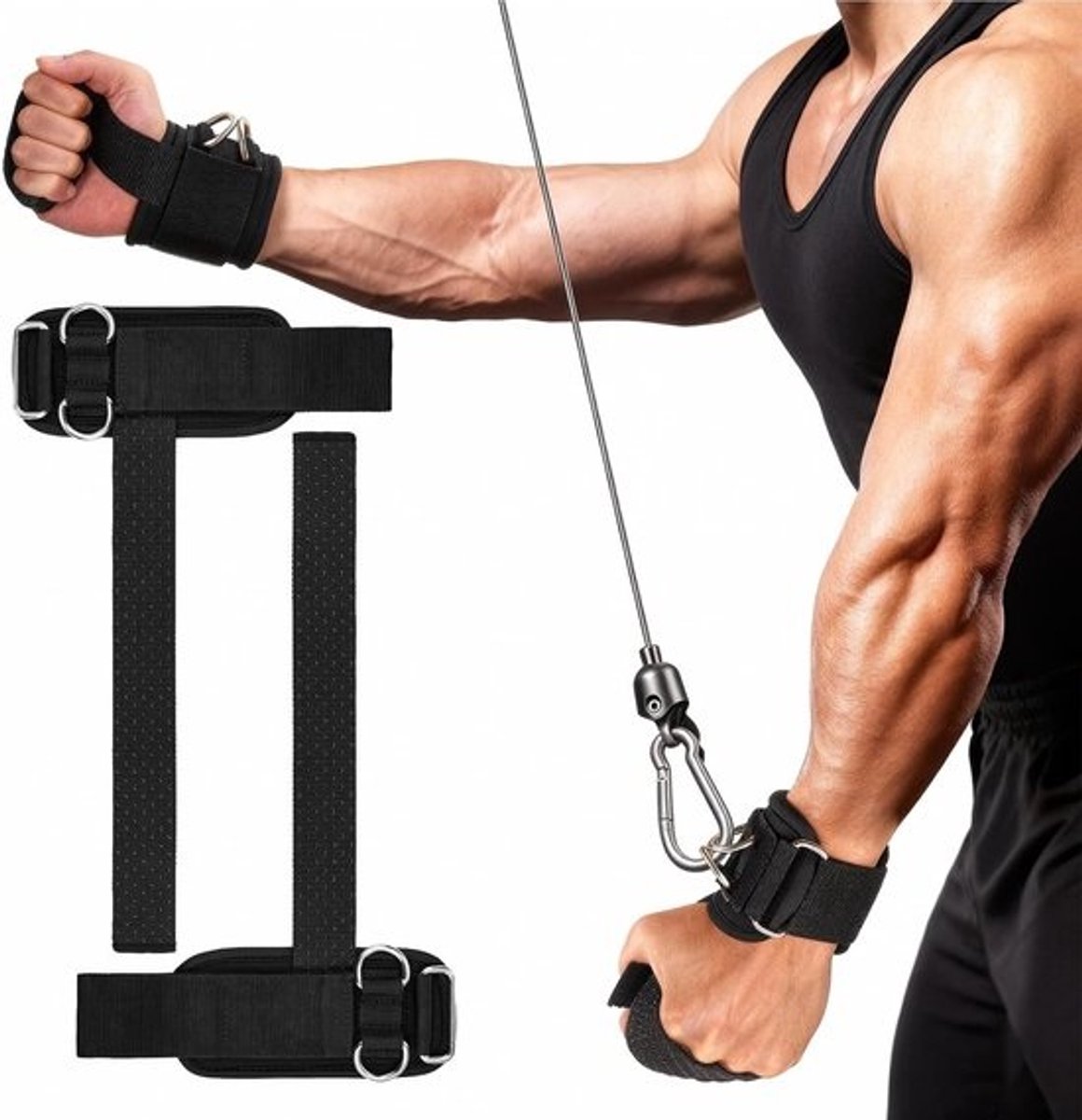 Lifting straps voor krachttraining met antislip siliconen, comfortabele polsbescherming en veilige D-ring sluiting, ideaal voor mannen en vrouwen in de sportschool