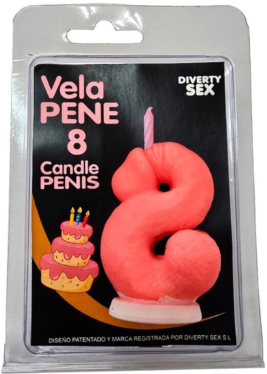 Penis Kaars Nummer 8 Roze