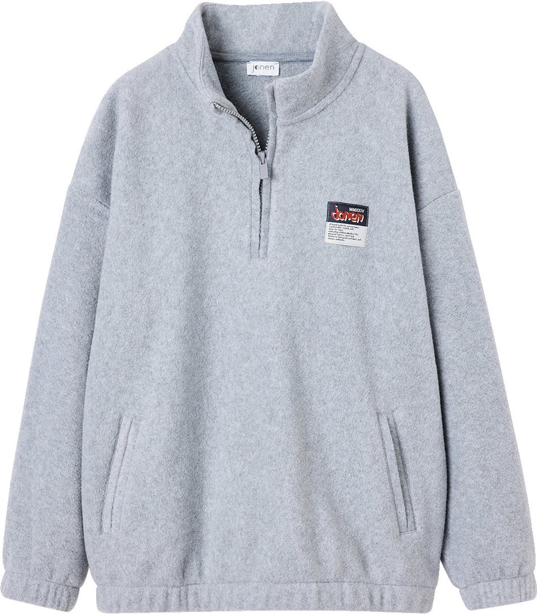Jonen Fleece sweater jongen met opstaande kraag