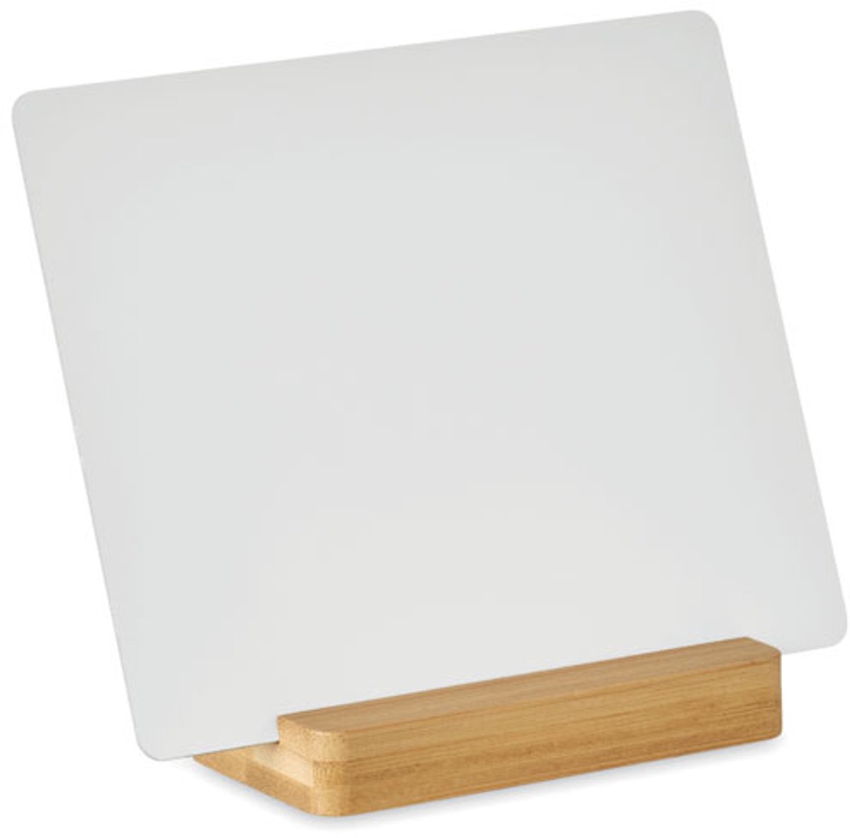 set van 2 Sublimatie aluminium promotiebord met natuurlijke bamboe basis.