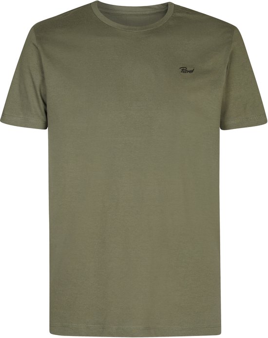 Lichtgroen t-shirt met korte mouwen en geborduurd Petrol Industries logo op de borst.