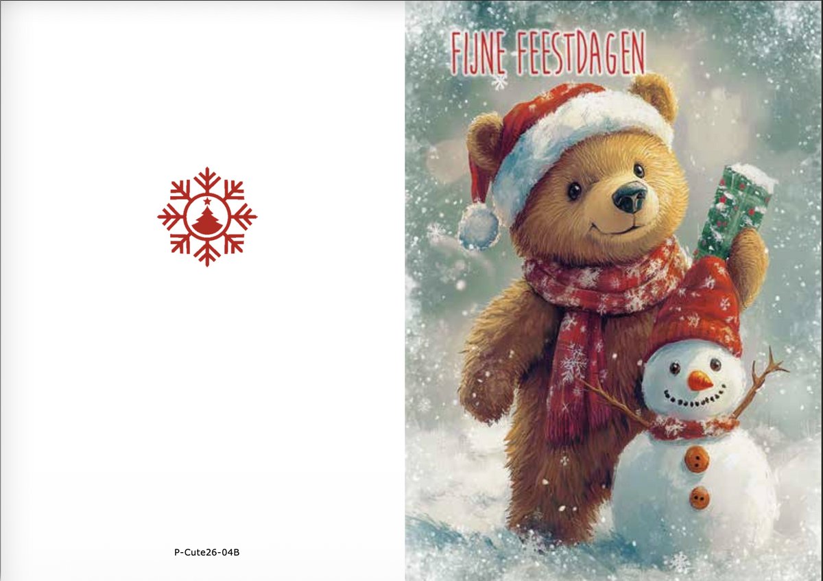 Kerstkaarten box Cute 1 Snowman
