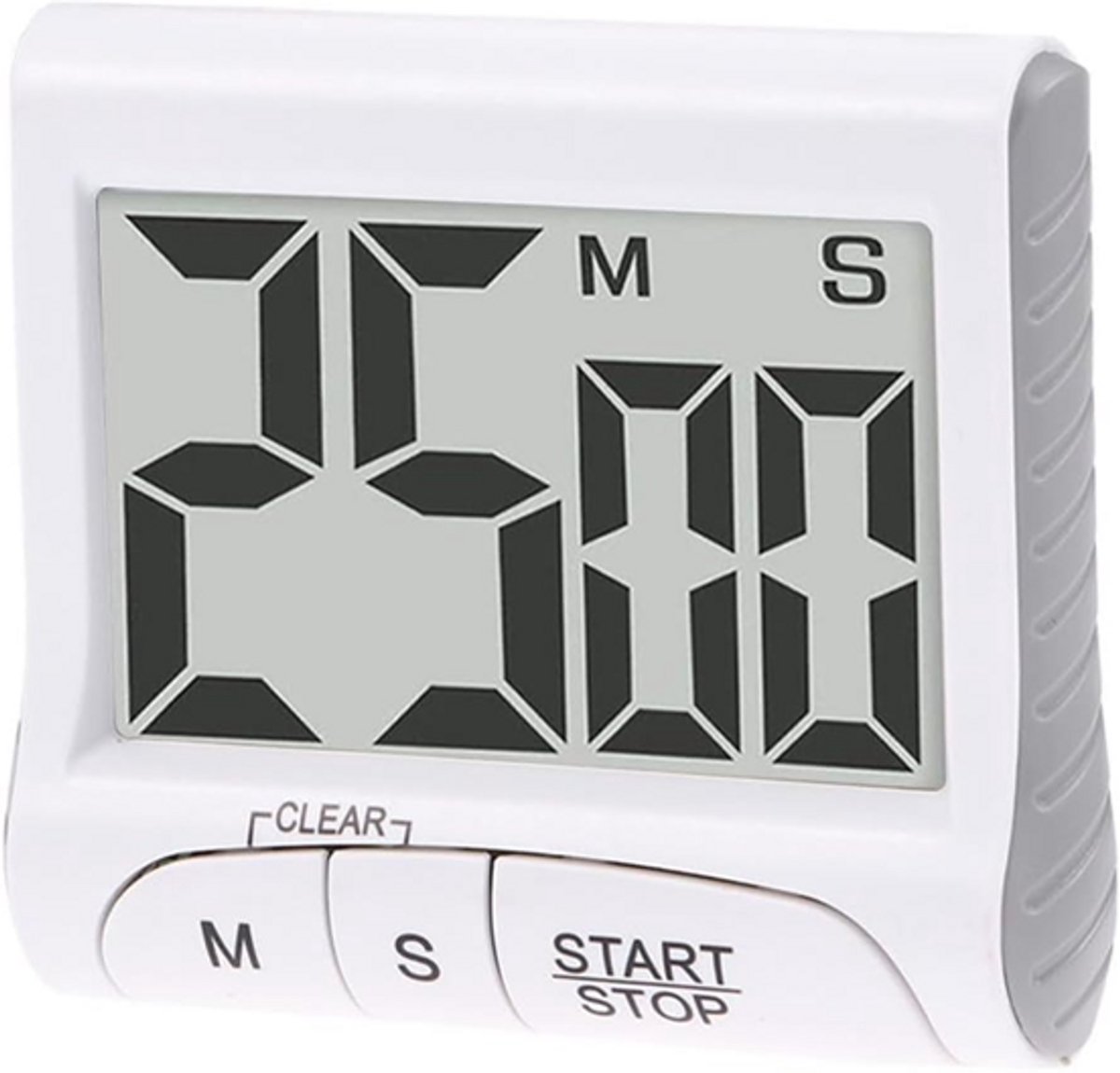 Keukentimer - Digitale timer - Magnetische achterkant - Elektronische timer - Luid alarm - Tijdmanagement - Bakhulpmiddel - Met aftel- en geheugenfunctie - Geschikt voor koken, lunchpauzes, schoonheidsbehandelingen, studeren, enz. - 7,5*7*2 cm - Wit