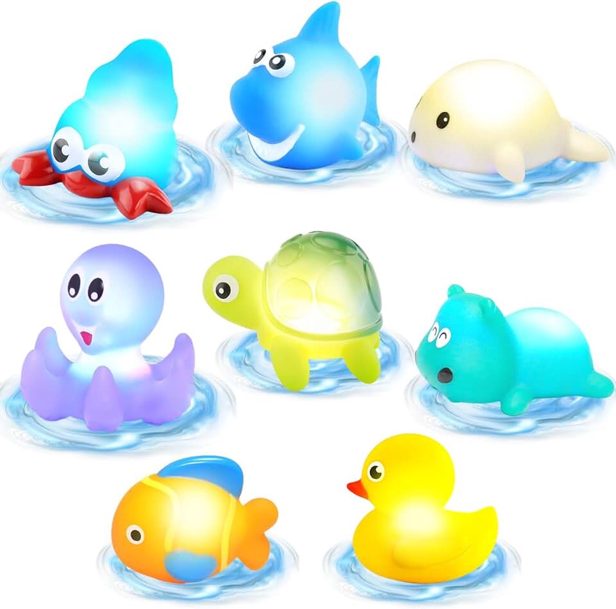 Badspeelgoed, oplichtend, zwevend badspeelgoed voor baby's jaar, waterspeelgoed voor kinderen met kleurverandering, badspeelgoed, cadeau, jongens en meisjes