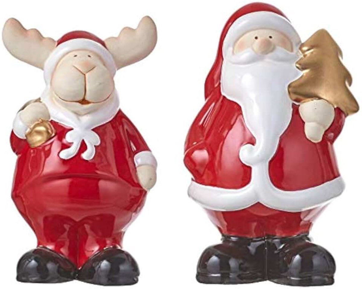 Rendier 20 cm Kerstman, meerkleurig, 8718861485776