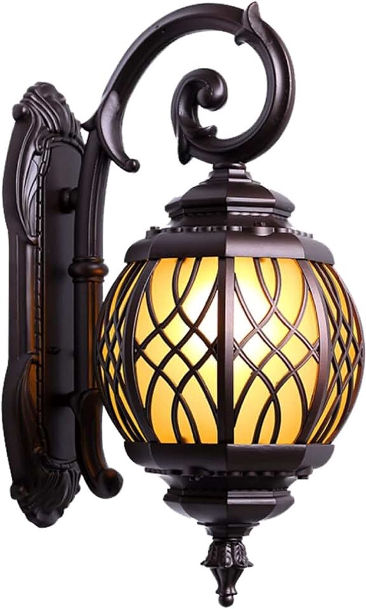 For buiten, terraswandverlichting, aan de muur gemonteerde verandaverlichting met kap van gehard glas, E27-aansluiting, buitenverlichting for terras, voordeur, garage, entree