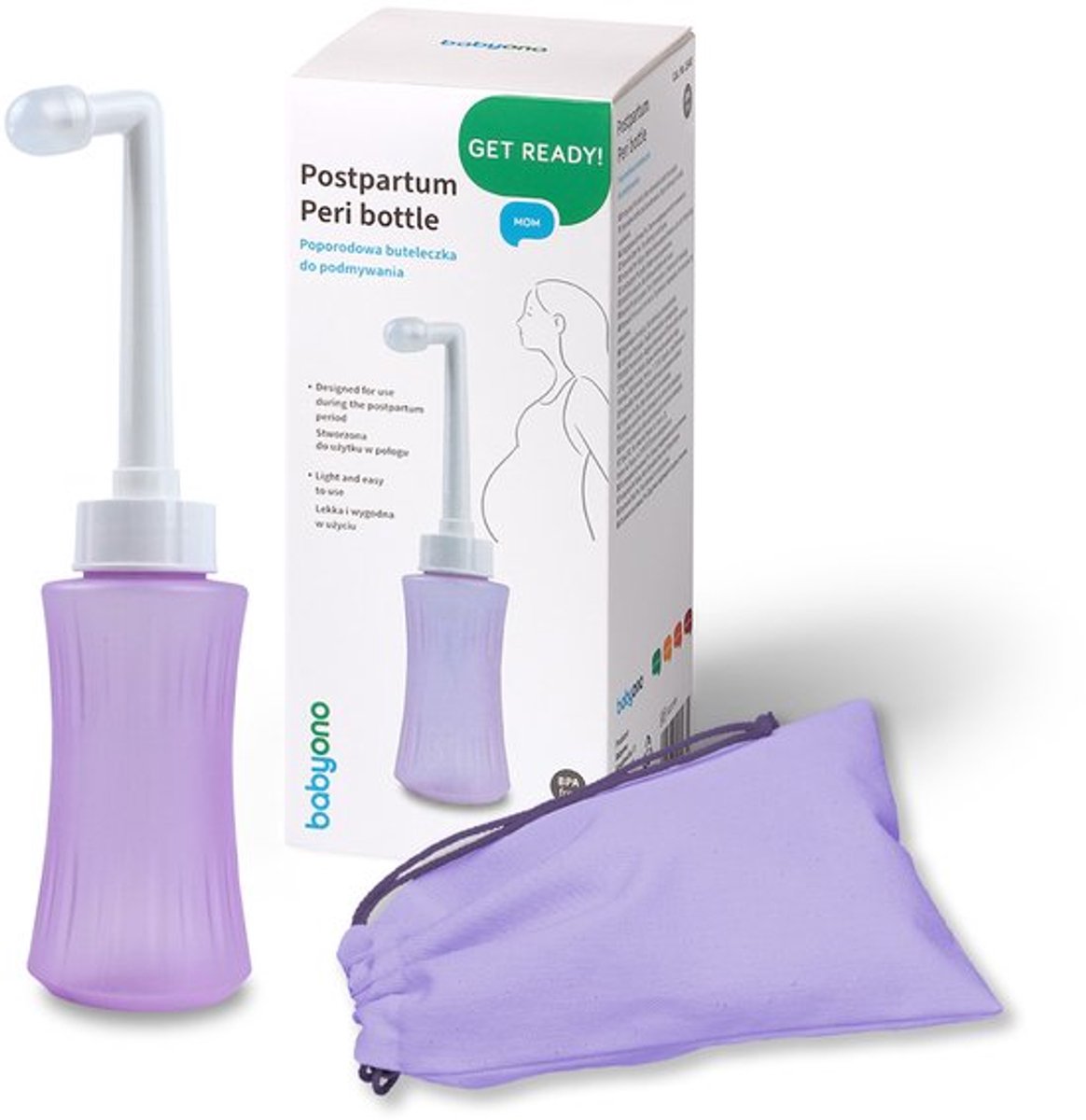 Peri bottle 340 ml | Spoelfles | Postpartum artikel | Inclusief opbergtasje