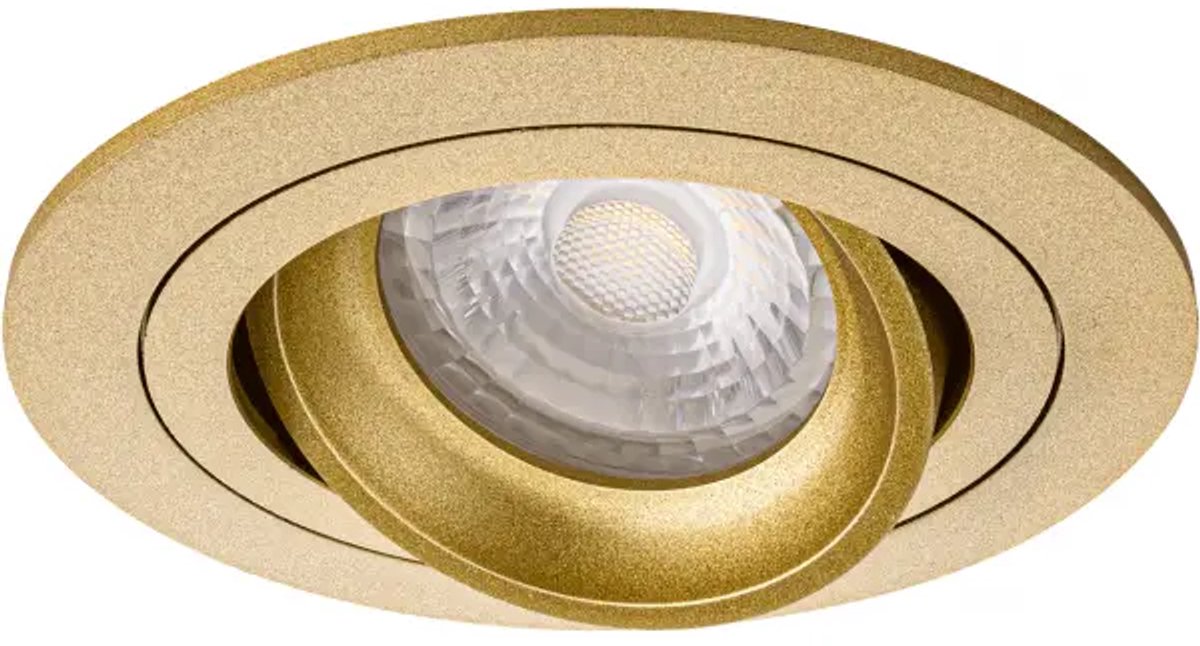 Ondiepe LED spot Silas rond goud - 4000K - dimbaar - zaagmaat 80-86mm