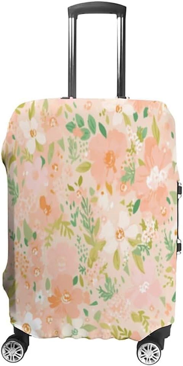 3D-beschermhoes met bloemenprint, reistrolley, licht, wasbaar, polyestervezel, elastisch, passend, R9, M(22-24in), kofferhoes
