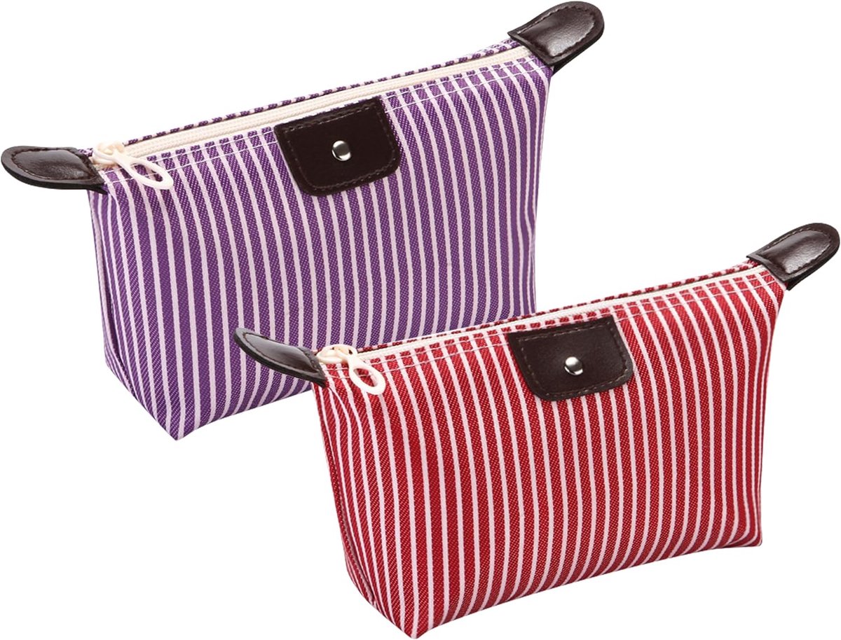 draagbare cosmeticatas, cosmeticatas met monogram (2 stuks), Make-uptas