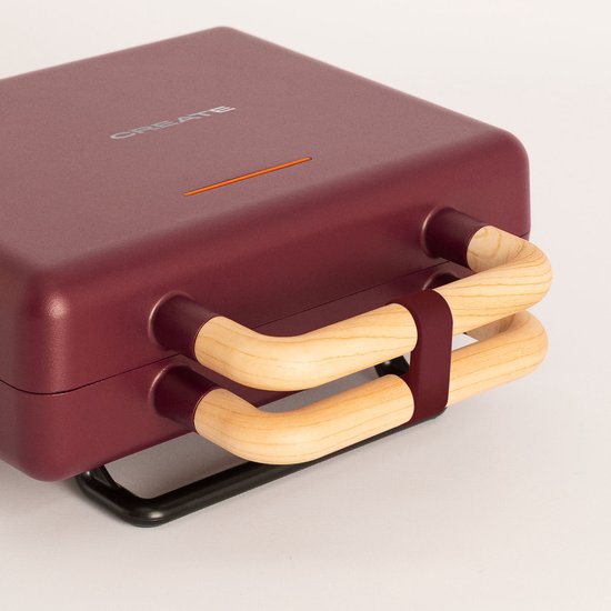 CREATE - Tosti-ijzer, grill en wafelijzer met verwisselbare platen - Bordeauxrood - Dubbel - STONE STUDIO — afbeelding 5