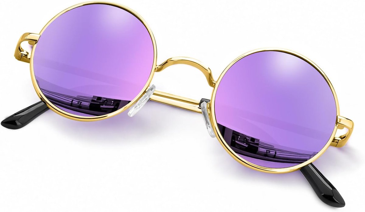 Gepolariseerde Hippie Zonnebril Retro Ronde Bril voor Vrouwen Mannen Vintage Cirkel Zonnebril UV400