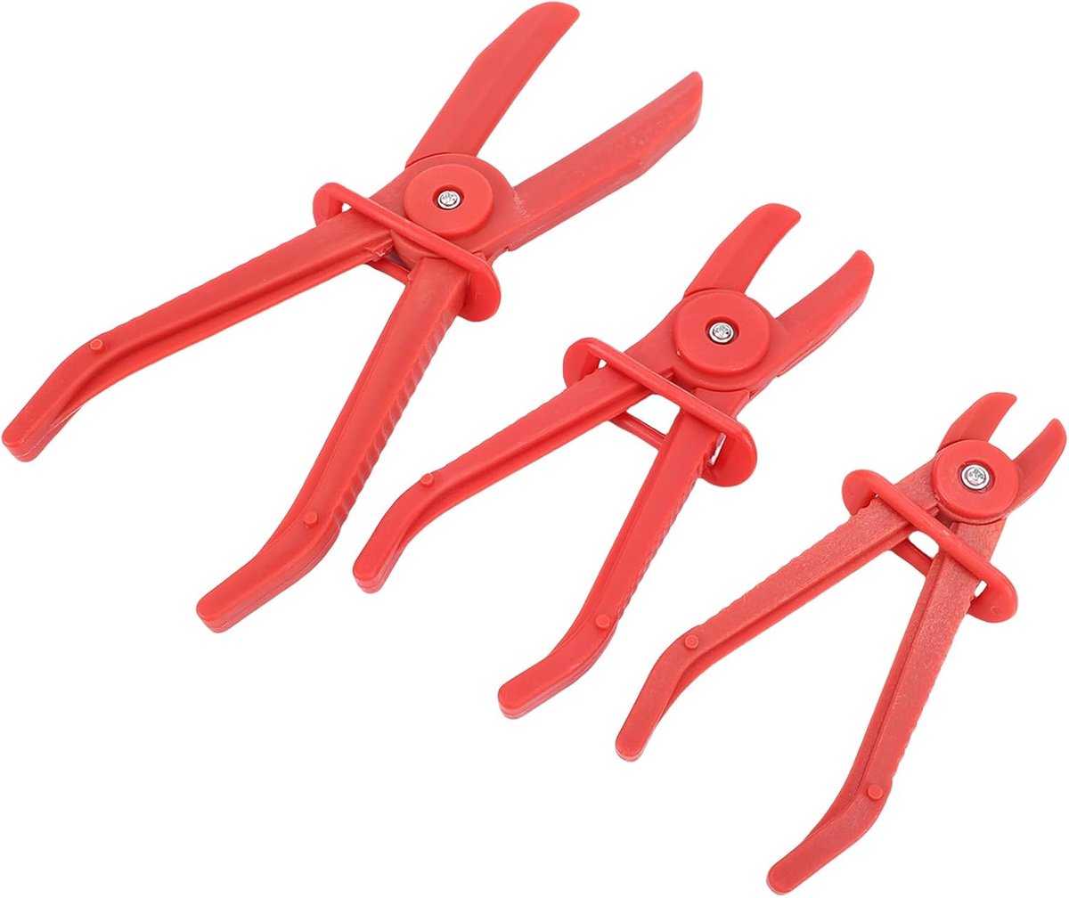 6-delige Slangklemtangset, Nylon Vergrendelingsklemmen met Ergonomische Handgreep voor Remkoelvloeistofradiator Gasslangen Autoreparatie, Brandstofleidingklemgereedschap (Rood)