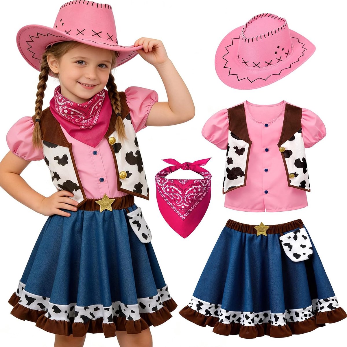 Cowboykostuum kinderen meisjes
