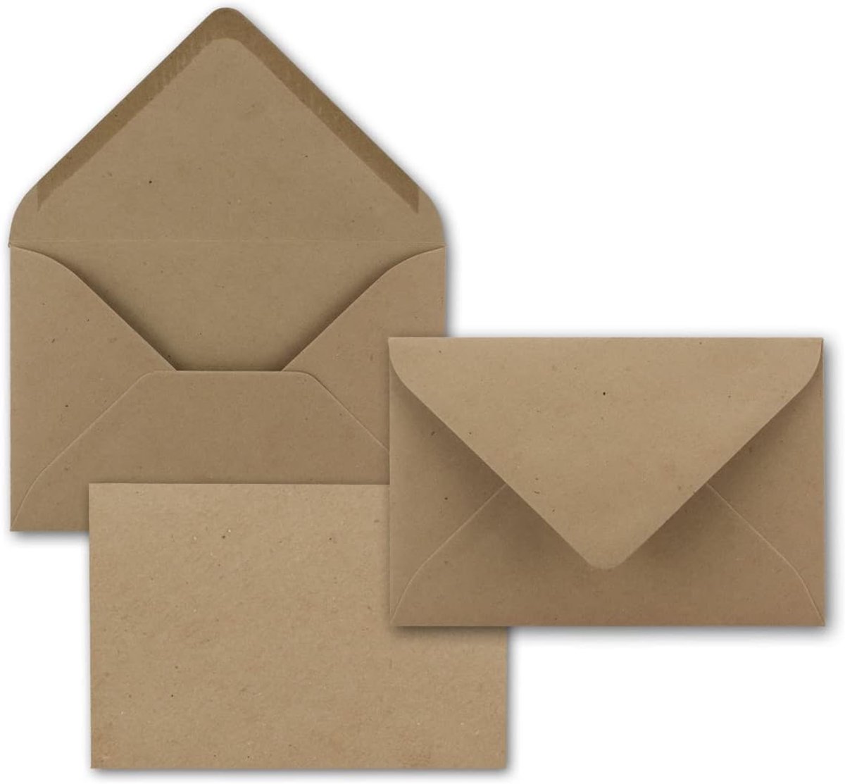 Enveloppen van kraftpapier - bruin - 100 stuks - DIN B6-formaat 125 x 185 mm - 120 gram per m² - groter dan DIN B6 voor dikke vouwkaarten - natte lijm - ideaal voor Kerstmis en uitnodigingen