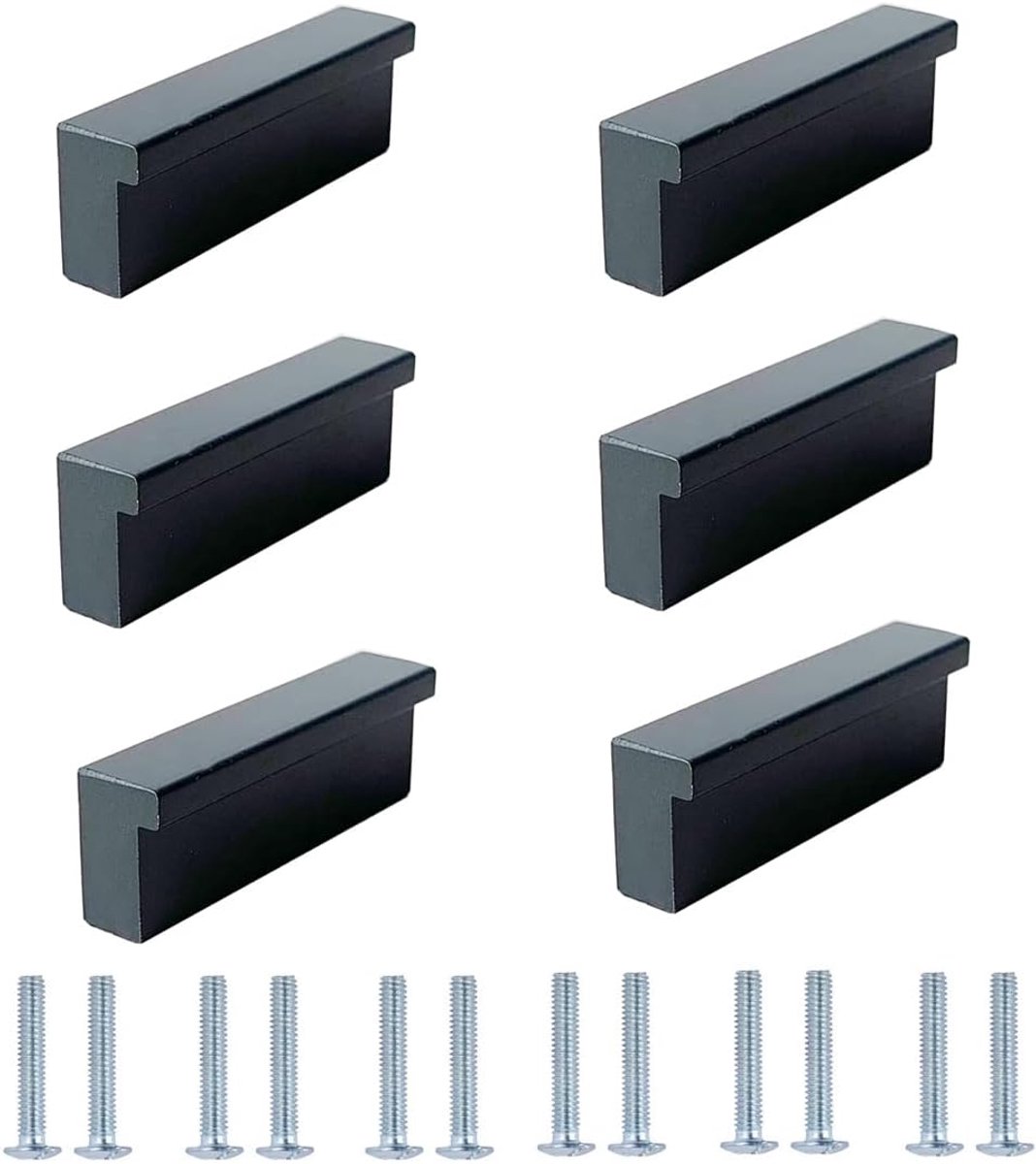 90° kastgrepen massief, 6 stuks ladegrepen, aluminium meubelgrepen, ladekast, handgrepen, kast, deurgreep, keuken, handgrepen, zwart