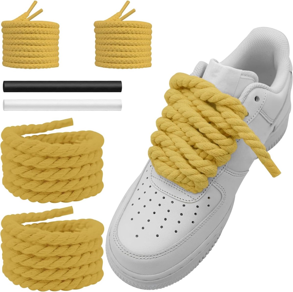 Schoenveters Snaren voor Air Force 1, 10 mm Ronde Katoenen Grove Schoenveters Vervanging Veters voor Sneakers