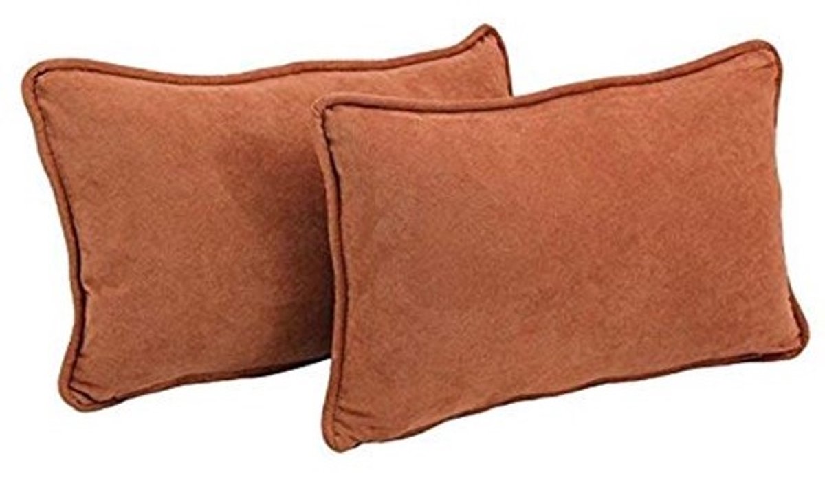 Rechthoekige Microsuede Sierkussens met Inzetstukken - Set van 2 (20 inch x 12 inch)