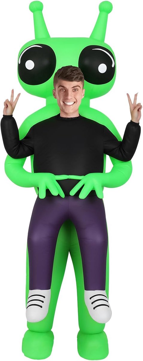 Buitenaards kostuum voor kinderen, buitenaards pak met luchtballon, groen Mars-kostuum voor Halloween, carnaval, cosplay, Kerstmis