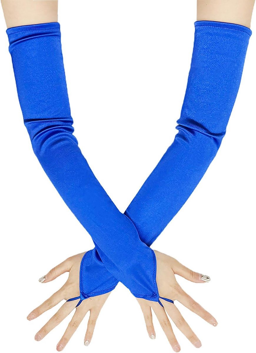 Handschoenen voor dames, lange satijnen ellebooglengte opera-kostuum, bruiloft bruidshandschoenen voor jaren 20 cosplay feest