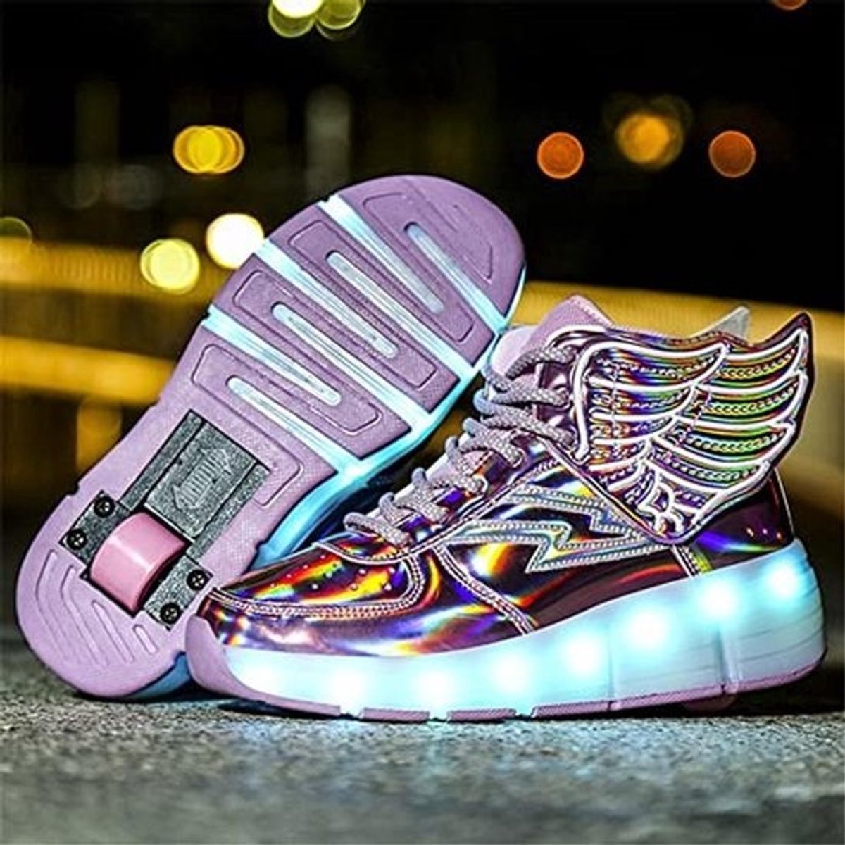 LED Skateboardschoenen voor Kinderen met Wielen - Instelbare Rollerblades voor Buiten Fitness