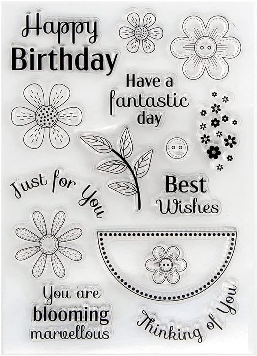 Clear Stempels Bloemen Gelukkige Verjaardag Beste Wensen Alleen voor U Woorden voor Kaarten Maken Decoratie en DIY Scrapbooking