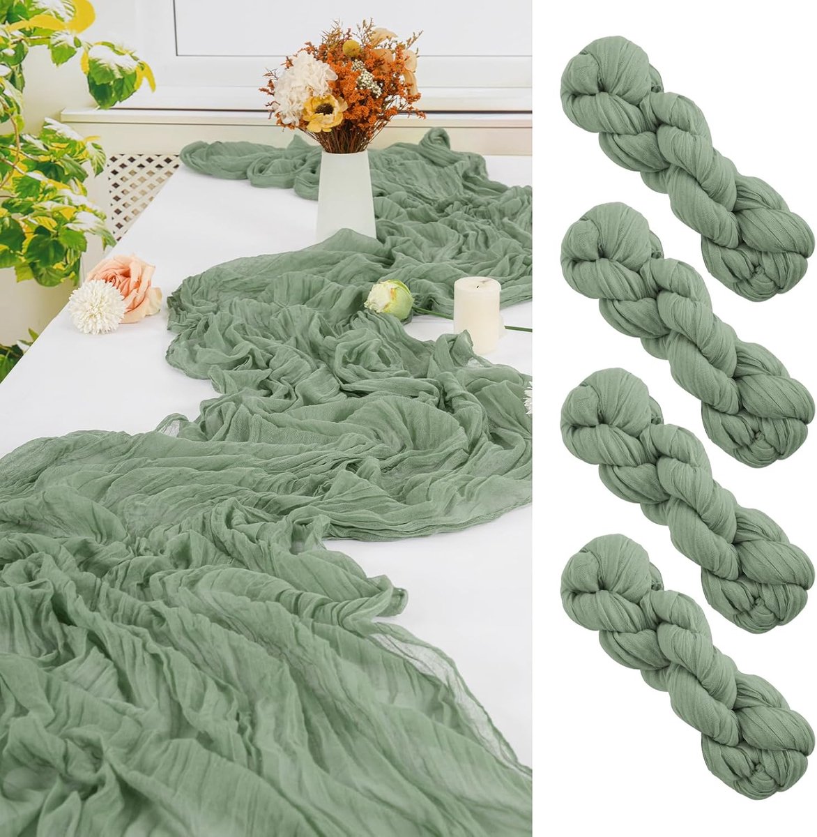 Tafellopers, 55 x 300 cm, cheesecloth tafelloper