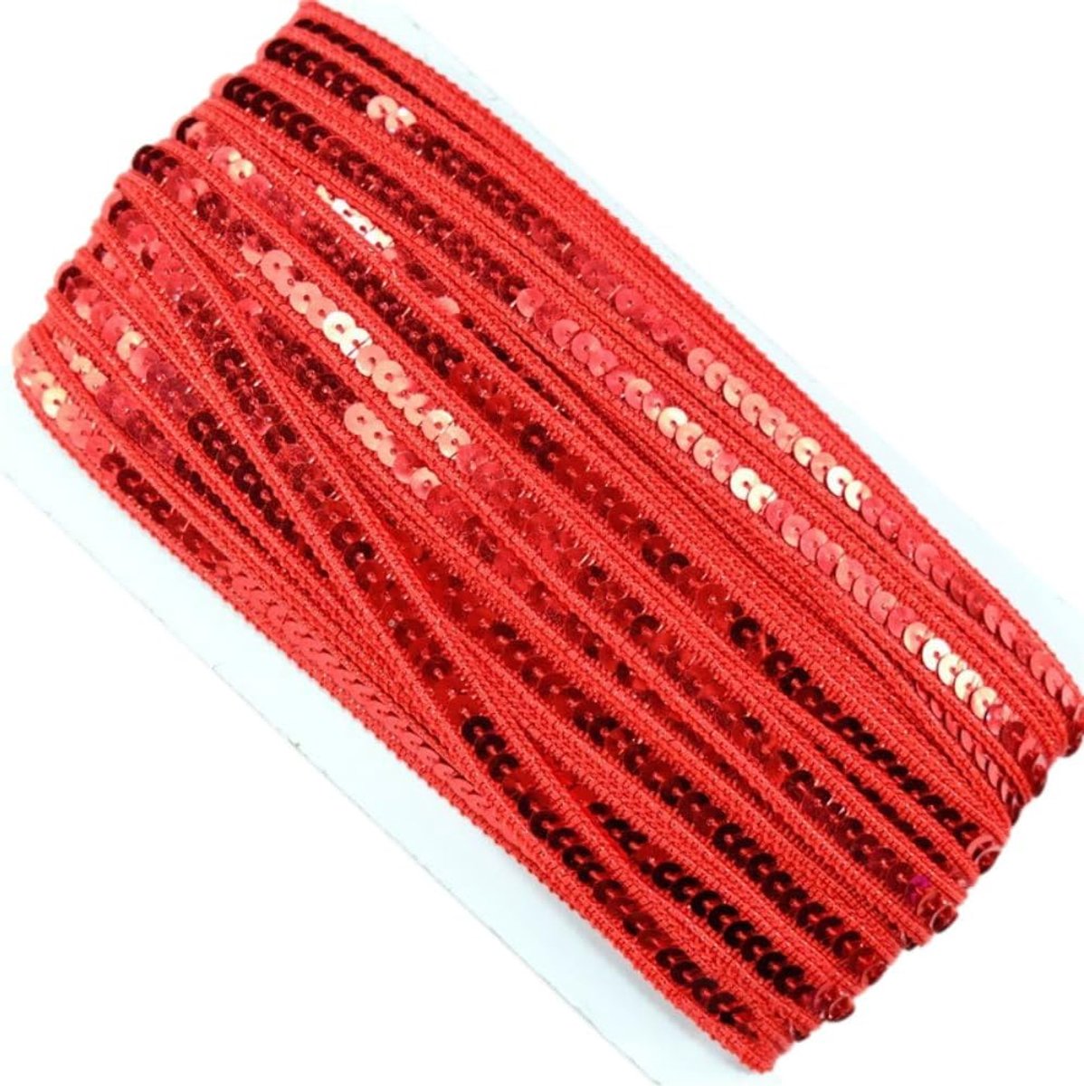 Paillettenbanden, paillettenrol, kleurrijke lintrol, paillettenband, platte pailletten trim, glitterrand, paillettenband, bling stof, breedte 1,2 cm, rood