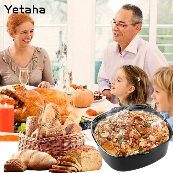 Bakvorm voor airfryer, heteluchtfriteuse bakvorm, vierkante ijzeren airflyer taartvorm, vaatwasmachinebestendig met antiaanbaklaag, geschikt voor HD9925 HD9860 HD9905/01 airfryer (22 cm) — afbeelding 4