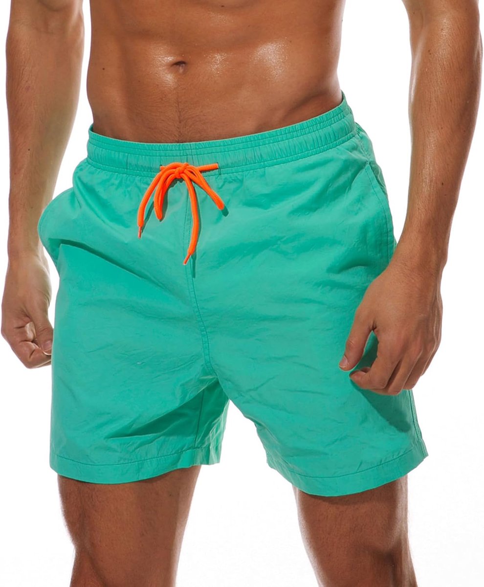 Zwembroek voor heren, sneldrogend, badkleding, basic stijl, zwembroek voor heren