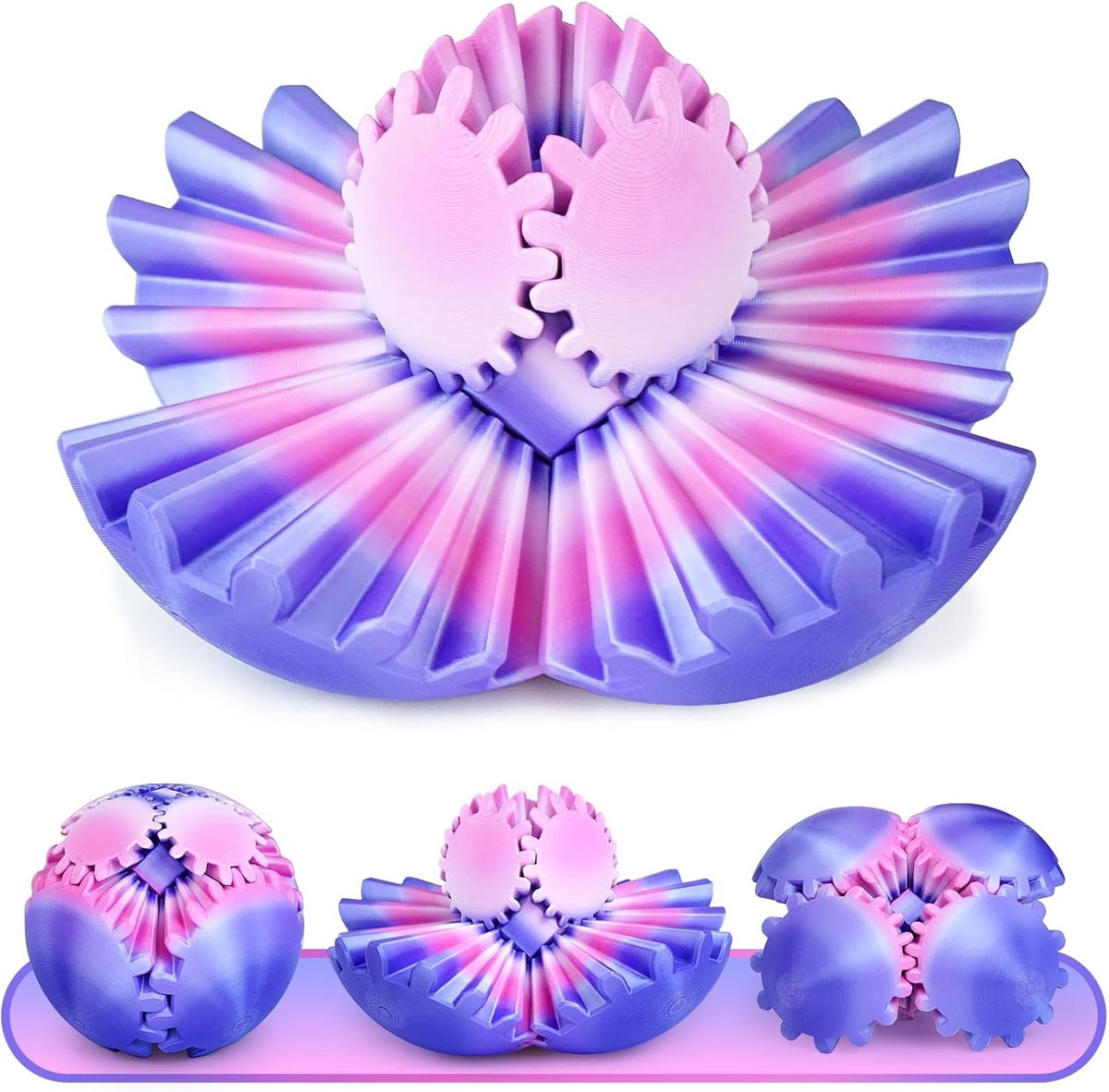 Fidget-speelgoed, Gear Ball 3D-gear bal, stressvermindering, cool kantoor, bureau, gadgets, ontspannend cadeau voor volwassenen, kinderen, Kerstmis, Pasen, verjaardag (lavendelbloesem, 8,5