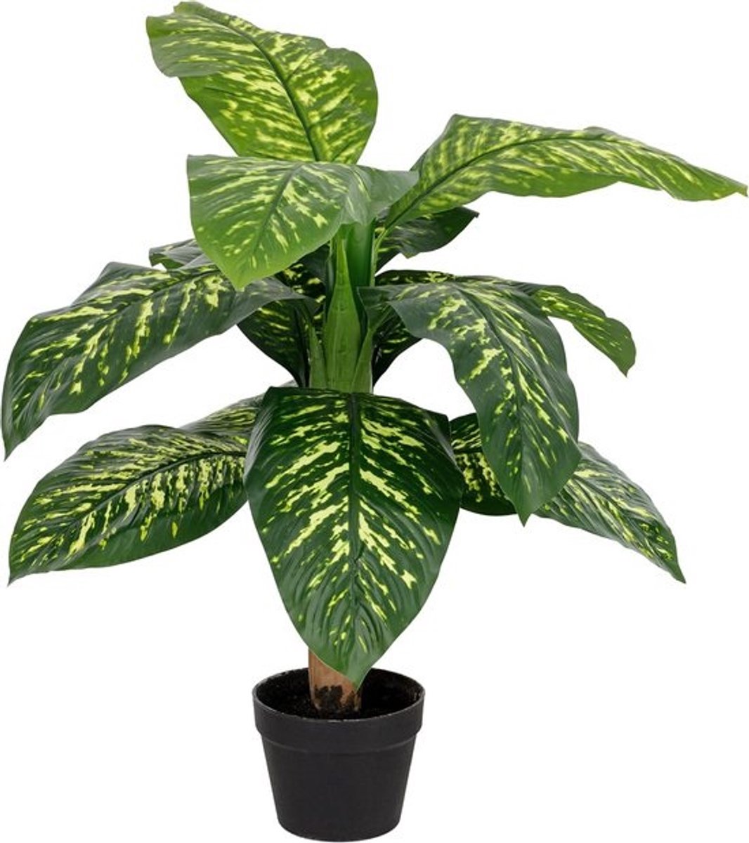 Kunstplant Dieffenbachia Bananenplant voor Binnen en Buiten - Decoratieve Planten voor Woonkamer, Slaapkamer en Keuken - Hoogte 80 cm