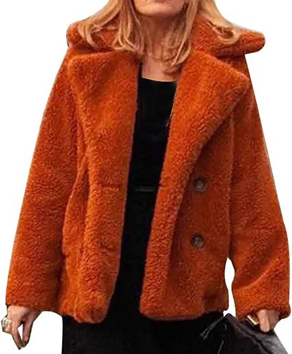 Reilly Jas - Beth Dutton Jas, Oranje - Faux Fur, XXL