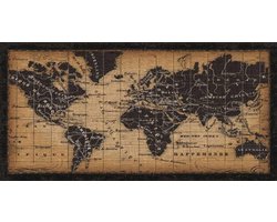 At home STRETCHED-CANVAS-Oud-World-Map-Pela-Studio-Travel-Fine-Art-print-framed-on-houten-bars-cm_33x67_in