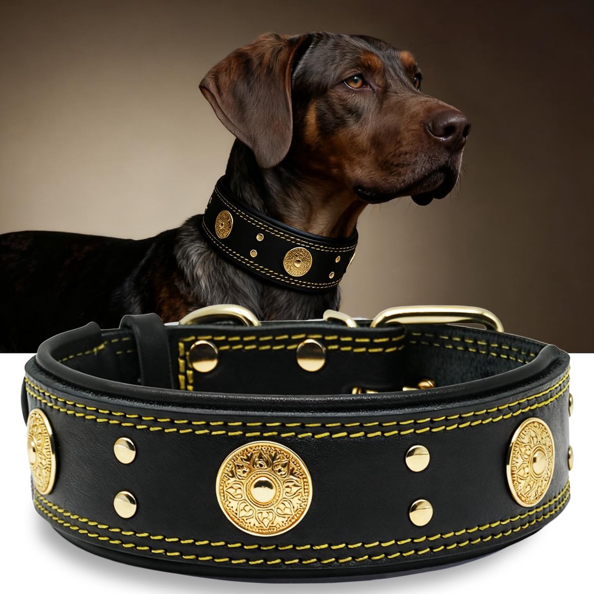Leer, 5 cm breed, handgemaakt, zacht en luxueus, SW-GD M