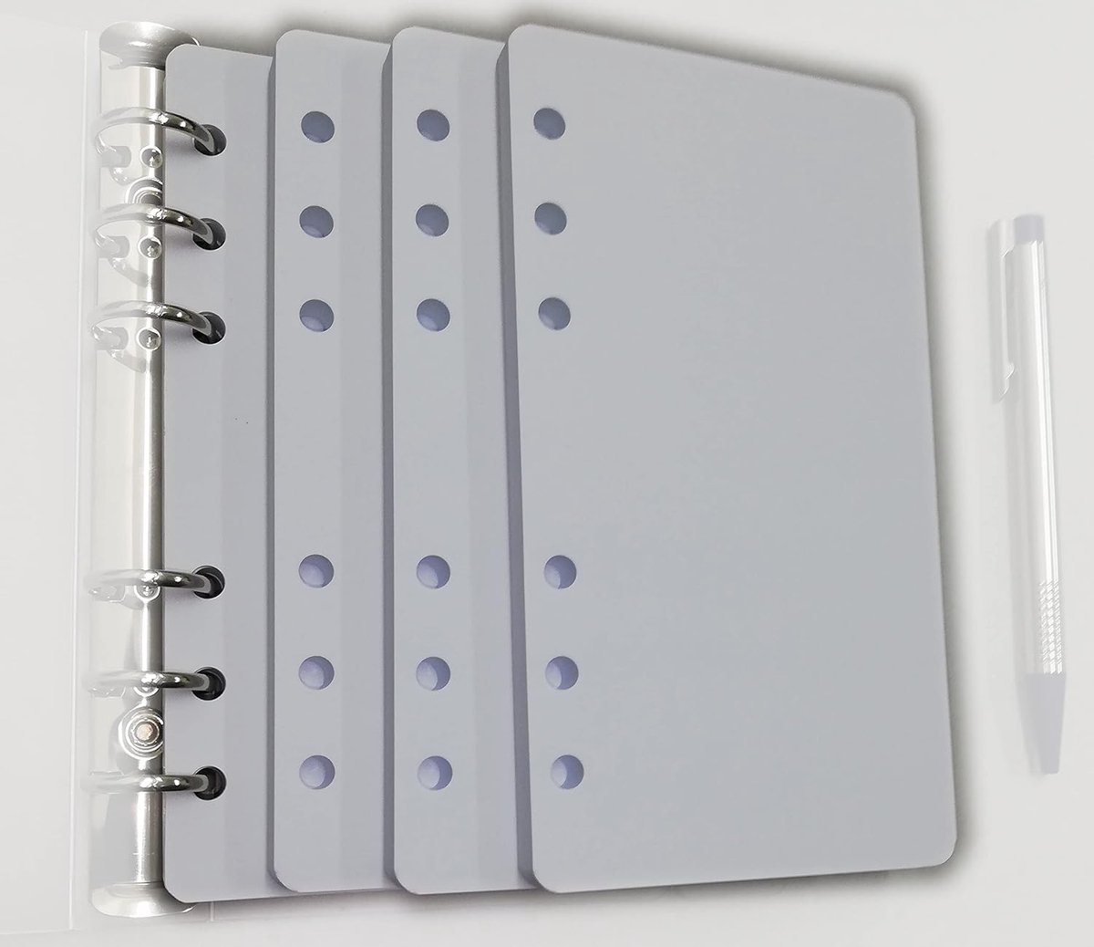 Navulverpakking, 200 vellen, wit, dik, 120 g/m², 95 x 171 mm, voor organizer, met 6 ringen, formaat A6 Personal Compact Slim
