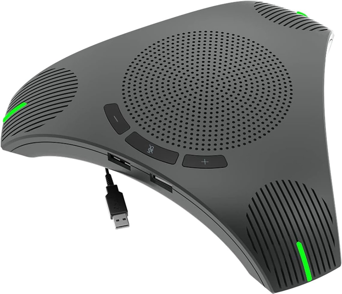 Luidspreker en conferentiemicrofoon voor telefonische vergaderingen, 360 graden omnidirectionele microfoon, plug and play, USB voor vergaderruimte of kantoor op afstand