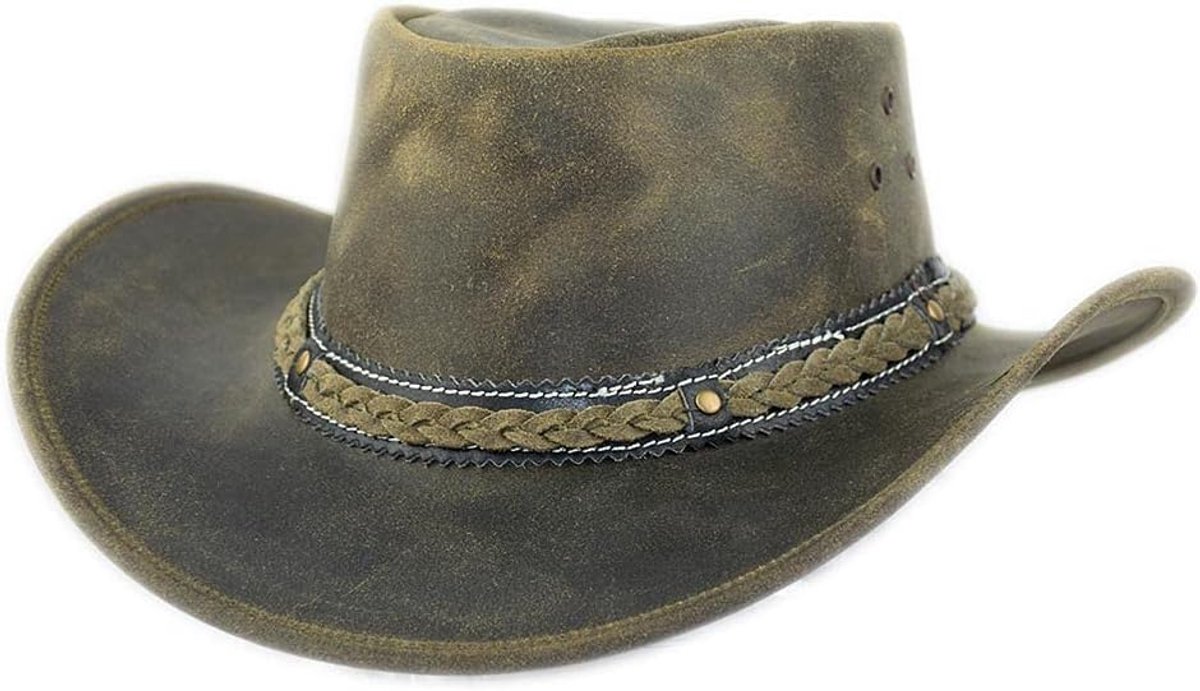 Jungle ARAMAC leren hoed, cowboyhoed, Australische hoed, hoed
