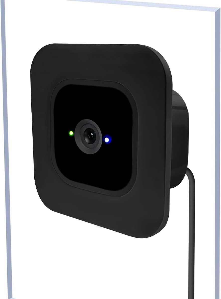 2 stuks raambevestiging compatibel met Blink 2/1 Mini Indoor, beveiligde cameraglas wandhouder voor enkele ruit glazen ramen/deuren voor buitenbeveiligingsbewaking, zwart