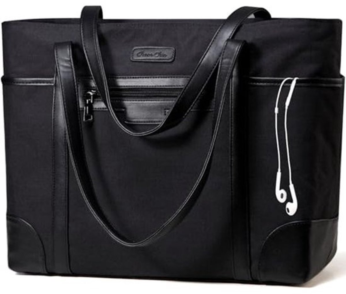 Waterdichte Laptoptas voor Dames - Grote Schoudertas voor School en Werk met Bagageriem
