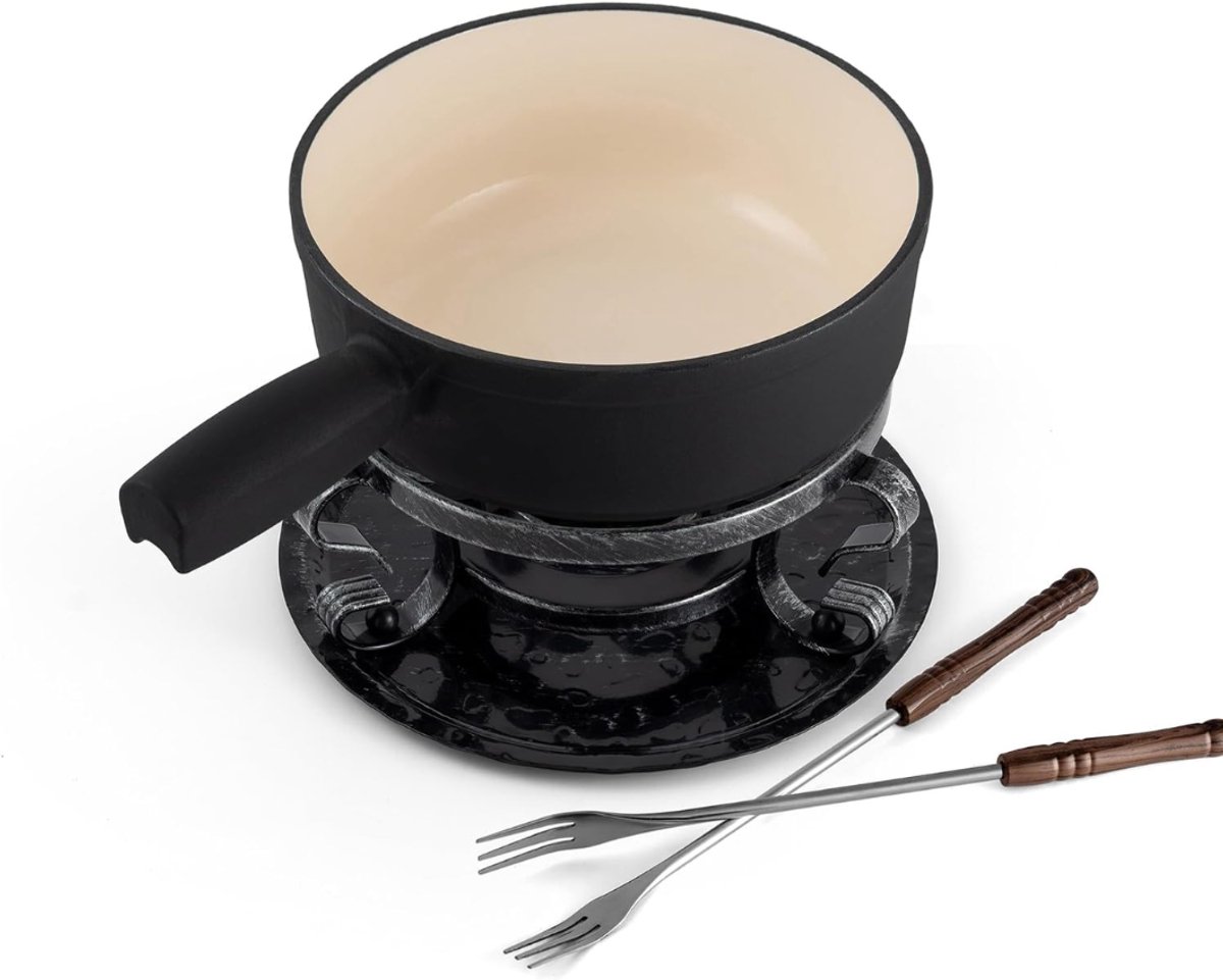 SP® Fondueset - Kaasfondue - Kaasfondue Set - Zwart - 22cm x 22cm x 18cm