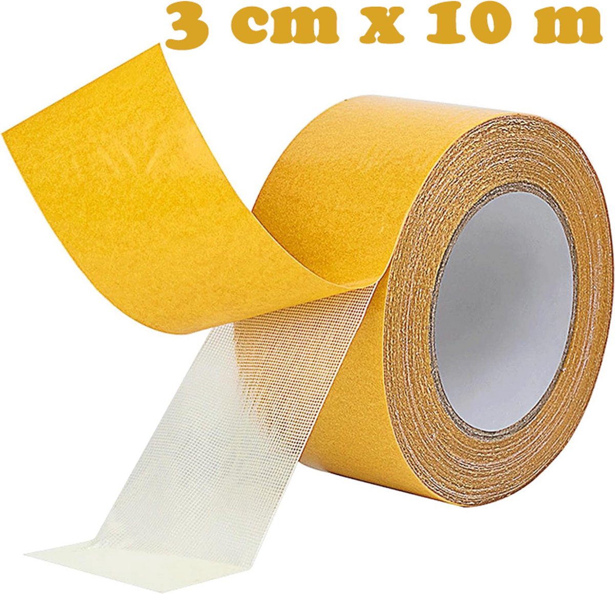 Dubbelzijdige Textieltape - 3 Cm X 10 M - Dubbelzijdige Tape - Sterke Hechting - Plakband - Montagetape - Textieltape - Dubbelzijdig Plakband - Multifunctionele - Polyethyleen - Geschikt Voor Kleding, Tapijt, Kunst En Montage