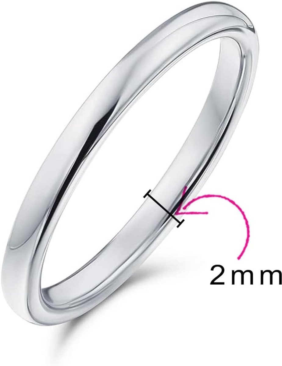 Plain Eenvoudige Dome Koppels Klassieke Zwart Rose Goud Plated Titanium 2-8MM Trouwring Ring Voor Mannen Vrouwen Comfort Fit