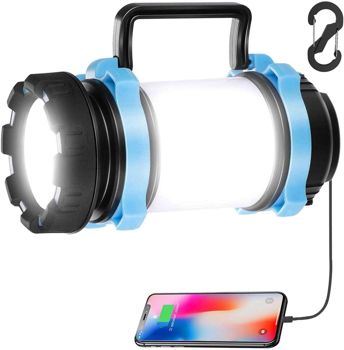 Oplaadbare led-zaklamp, 1000 lumen, buitenschijnwerper, hoogvermogen campinglantaarn voor tenten, wandelen, vissen, stroomuitval, noodgevallen