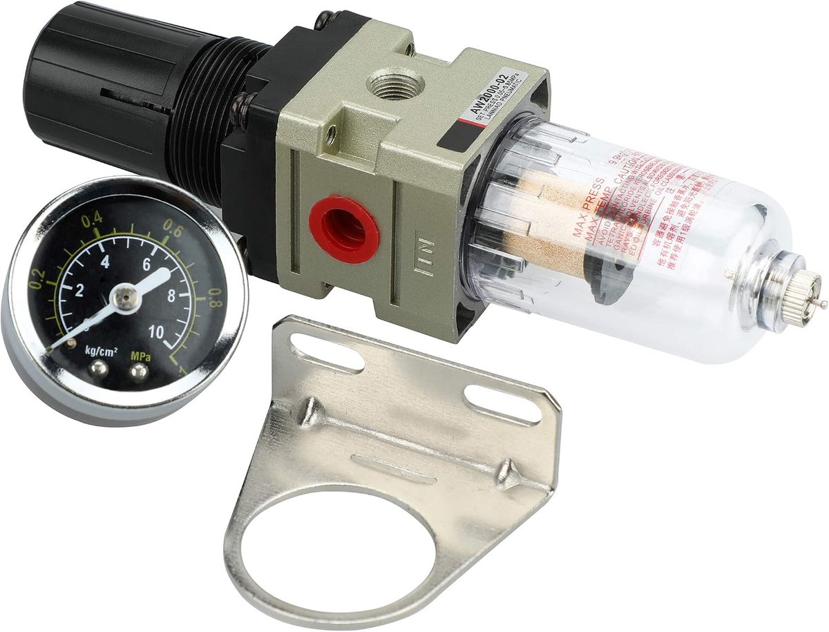 Waterafscheider drukregelaar persluchtregelaar voor persluchtcompressor, filter 1/4 inch