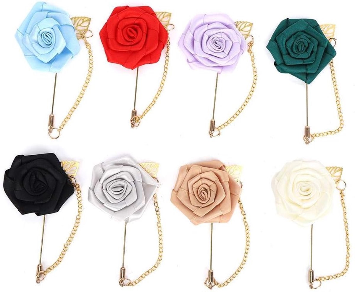 Eenvoudig, bladgoud van metaal, mooie ketting voor bruid, roos, bloemen, broche, decoratie, 8-delig
