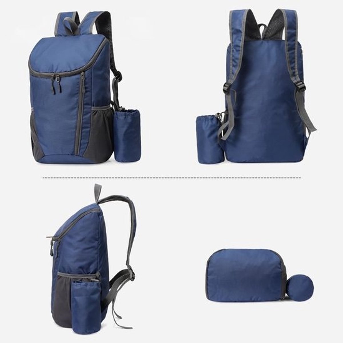 Opvouwbare sporttas - Reisrugzak-opbergtas - Voor outdoorreizen - Waterafstotend - lichtgewicht - 42 cm - Zwart